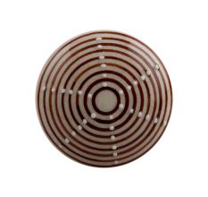 Brown Stripe Flat Ceramic Drawer Knob